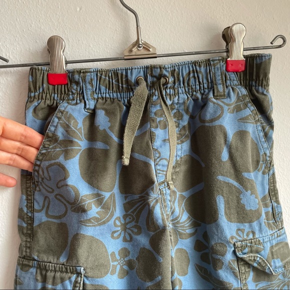 Gymboree Blue Green Tropical Hawaiian Cargo Shorts Youth Size 7 - Picture 2 of 7
